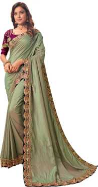 Embroidered Daily Wear Poly Silk Saree