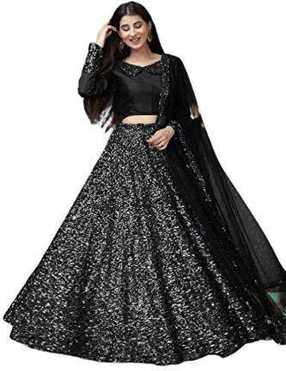 Embroidered Semi Stitched Lehenga Choli