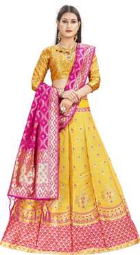 Self Design Semi Stitched Lehenga Choli