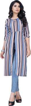 Women Printed Crepe Straight Kurta