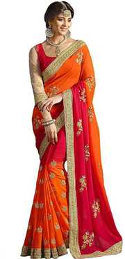 Embroidered Fashion Net Saree
