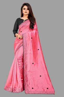 Embroidered Fashion Silk Blend Saree