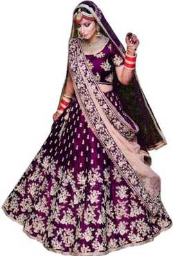 Embroidered Semi Stitched Lehenga Choli
