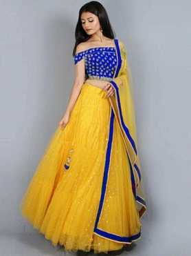 Embroidered Semi Stitched Lehenga Choli