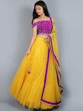 Embroidered Semi Stitched Lehenga Choli