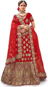 Embroidered Semi Stitched Lehenga Choli