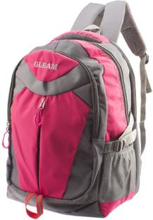 Gleam Trendy Multicolour School College Bag Pink Grey 30 L Gleam Trendy Multicolour School College Bag Pink Grey 30 L Backpack