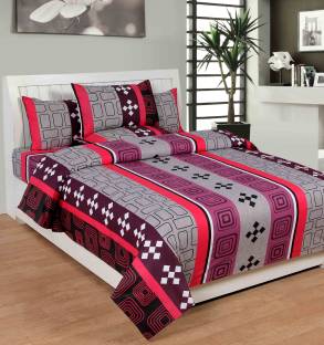 Zain Cotton Geometric Double Bedsheet