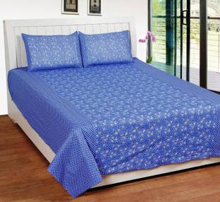 Super India Cotton Floral Double Bedsheet