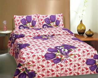 CURL UP Cotton Printed Queen sized Double Bedsheet