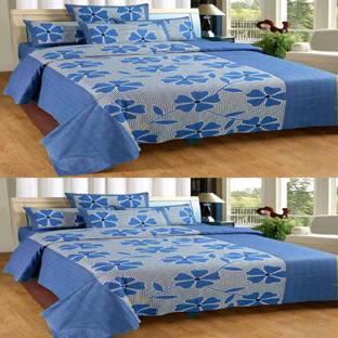 A1 SKYLAB Cotton Double Floral Bedsheet