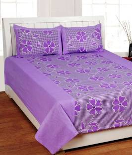 Super India Cotton Floral Double Bedsheet