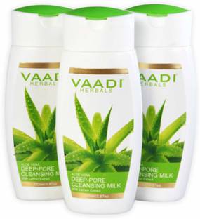 VAADI HERBALS Aloe Vera Deep Pore Cleansing Milk with Lemon Extract - Pack of 3