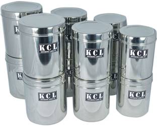 KCL 12 Deep Dabba Storage Containers - 1300 ml, 1500 ml, 1800 ml, 1300 ml, 1500 ml, 1800 ml, 1300 ml, 1500 ml, 1800 ml, 1300 ml, 1500 ml, 1800 ml Stainless Steel Food Storage