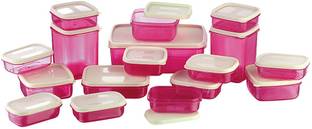 MasterCook 17 Pieces Pink - 200 ml, 330 ml, 1630 ml, 150 ml, 500 ml, 700 ml Polypropylene Food Storage