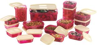 MasterCook 17 Pieces Pink - 200 ml, 330 ml, 1630 ml, 150 ml, 500 ml, 700 ml Polypropylene Food Storage