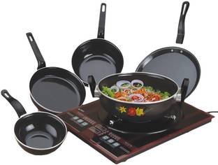 Puros 5 Pcs Induction Base Cookware Ser Induction Bottom Cookware Set