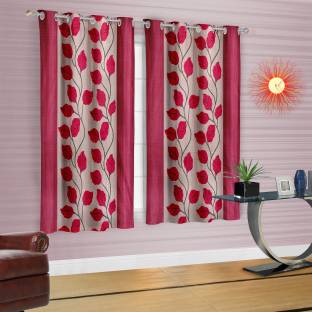 Cortina Polyester Multicolor Floral Eyelet Window Curtain