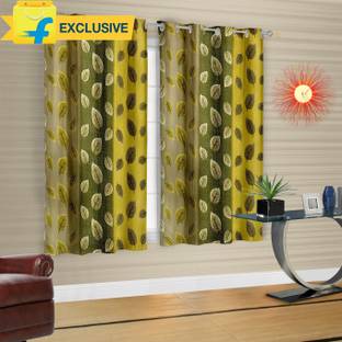 Cortina Polyester Multicolor Floral Eyelet Window Curtain