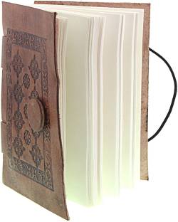 CRAFT CLUB Leather Diary In Special Binding With Leather Button A6 Journal Unruled 144 Pages