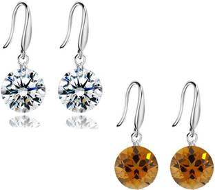 Karatcart Fashion Jewellery Crystal Platinum Earring Set