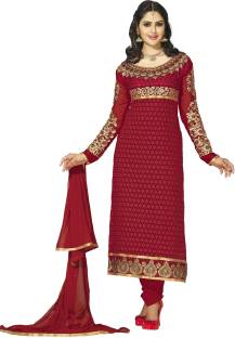 Reya Georgette Embroidered Semi-stitched Salwar Suit Dupatta Material
