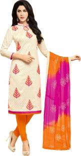 Paroma Art Chanderi Floral Print Salwar Suit Dupatta Material