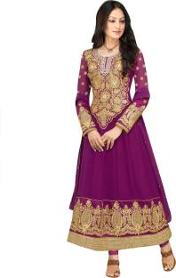 Reya Georgette Embroidered Semi-stitched Salwar Suit Dupatta Material
