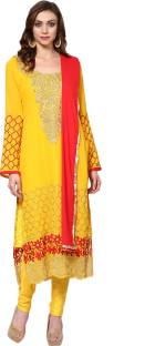 Yepme Cotton Polyester Blend Embroidered Semi-stitched Salwar Suit Dupatta Material