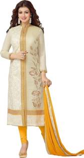 Fashion Now Cotton Embroidered Semi-stitched Salwar Suit Dupatta Material