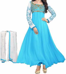 Maniya Creation Georgette Embroidered Semi-stitched Salwar Suit Dupatta Material