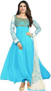 Fabkharidi Georgette Self Design Semi-stitched Salwar Suit Dupatta Material