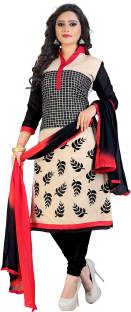 Merito Chanderi Embroidered, Self Design Salwar Suit Material, Kurta & Churidar Material, Semi-stitched Salwar Suit Dupatta Material, Dress/Top Material, Salwar Suit Dupatta Material