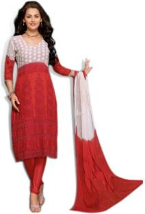 Khantil Chiffon Self Design Semi-stitched Salwar Suit Dupatta Material