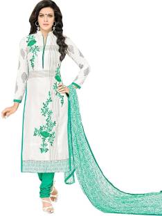 Merito Cotton Embroidered, Self Design Semi-stitched Salwar Suit Dupatta Material, Kurta & Churidar Material, Salwar Suit Material, Dress/Top Material, Salwar Suit Dupatta Material