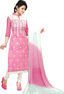 Fashion Ritmo Chanderi Self Design Semi-stitched Salwar Suit Dupatta Material