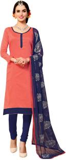 Manvaa Chanderi Printed Semi-stitched Salwar Suit Dupatta Material