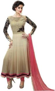 VH Fashion Georgette Embroidered Semi-stitched Salwar Suit Dupatta Material