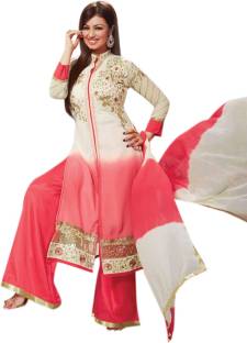Khantil Clothing Georgette Embroidered Semi-stitched Salwar Suit Dupatta Material