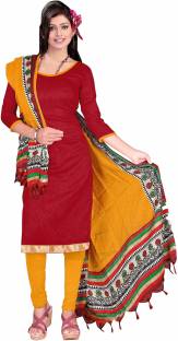 Manvaa Silk Printed Semi-stitched Salwar Suit Dupatta Material