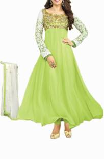 RudrikaCreation Georgette Embroidered Semi-stitched Salwar Suit Dupatta Material