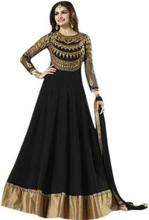 Monika Silk Mill Georgette Self Design, Solid Semi-stitched Salwar Suit Dupatta Material