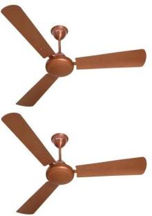 Khaitan 1400mm New Zolta Brwon 2pcs 3 Blade Ceiling Fan Price In