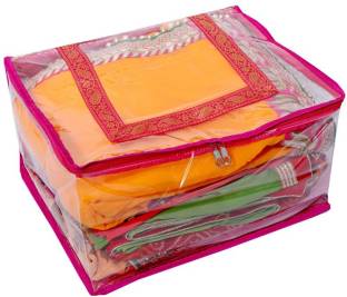 KUBER INDUSTRIES Designer Quilted Transparent Saree Cover (Extra Large Size) MKU006648