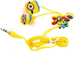 Kuhu Creations Cute 3D EyesRed Cartoon With 3.5 mm Universal Jack Stereo dynamic Earphone Wired bluetooth Headphones