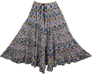 Indiatrendzs Printed Women's A-line Multicolor Skirt
