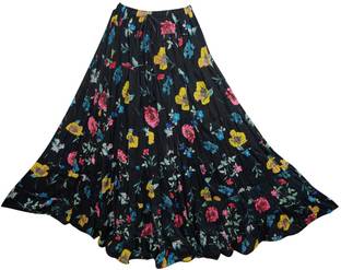 Indiatrendzs Floral Print Women's A-line Multicolor Skirt