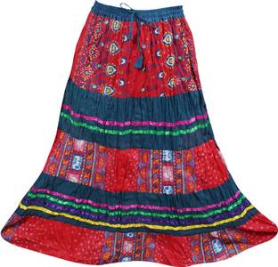 Indiatrendzs Printed Women's A-line Multicolor Skirt