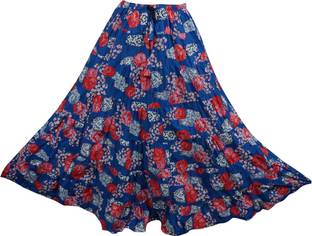 Indiatrendzs Floral Print Women's A-line Multicolor Skirt