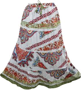 Indiatrendzs Printed Women's A-line Multicolor Skirt